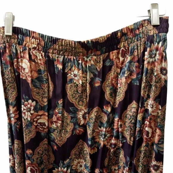 VINTAGE Norton McNaughton Pleated Skirt And Blouse With Floral Design 8P Petite - Picture 7 of 11